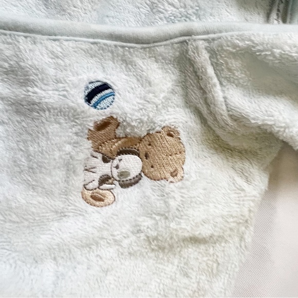 🔥3/$15🔥Baby Boy Teddy Bear Bath Robe - Picture 3 of 3